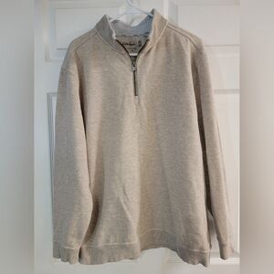 Men's Beige Half-Zip Sweater